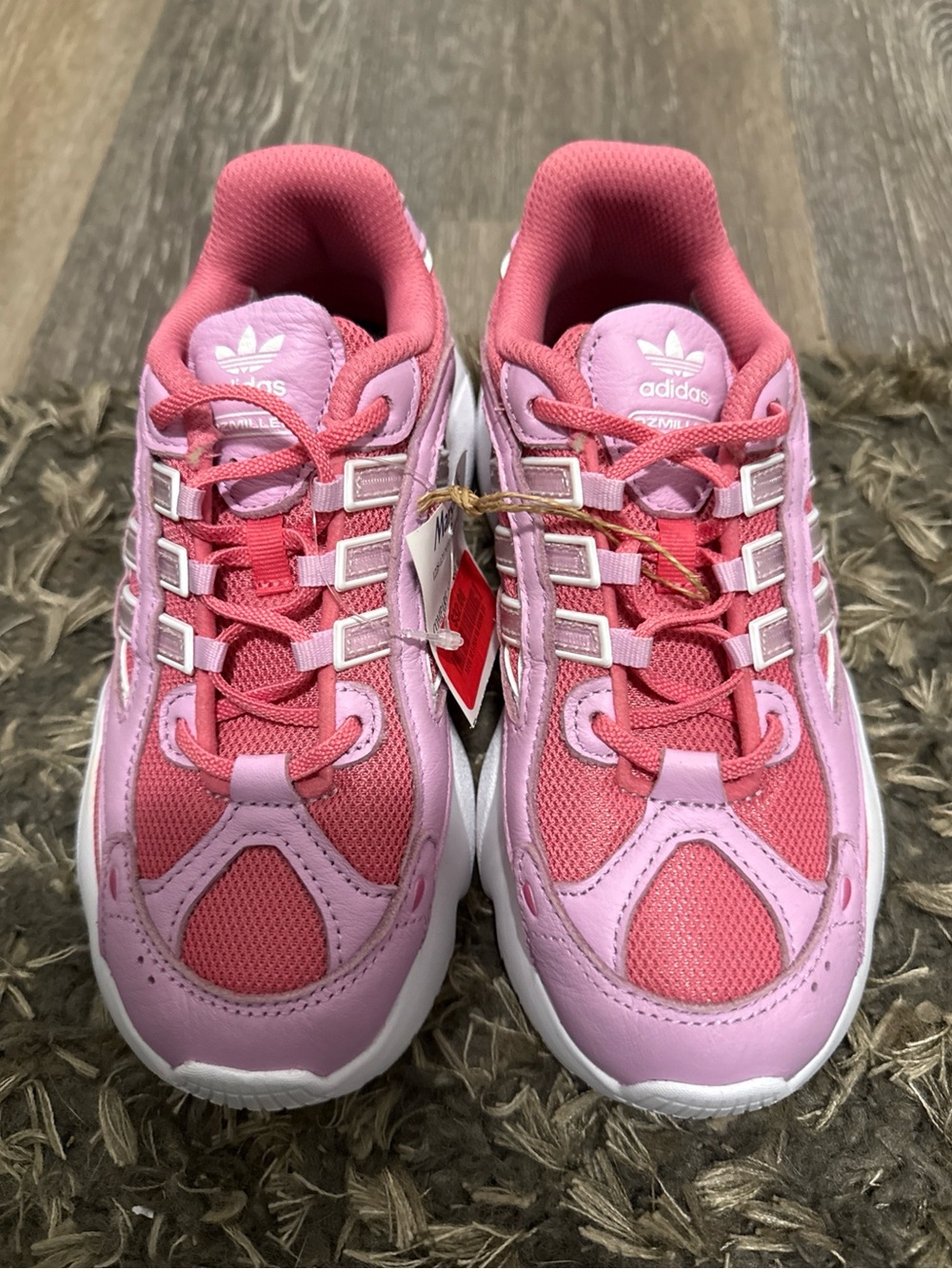 adidas Ozmillen Pink Fusion Bliss Lilac Semi Blue Burst - Size 2